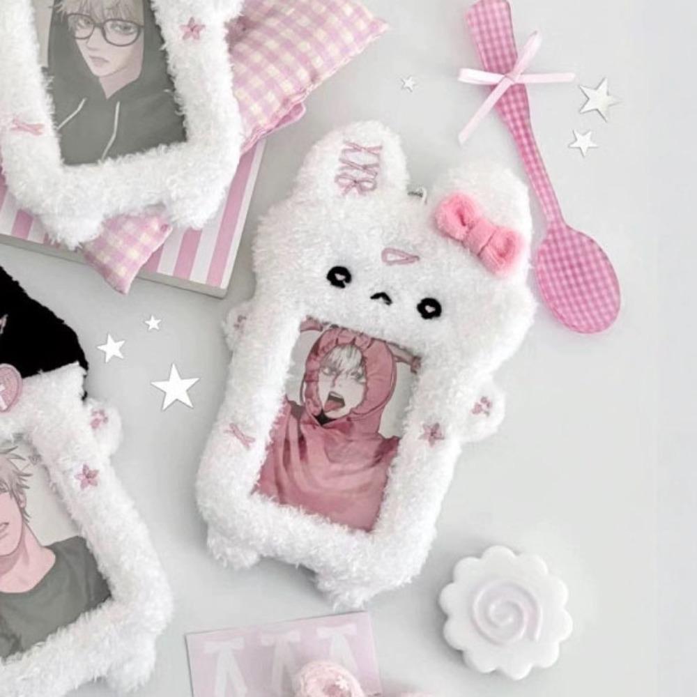 Cute Photocard Case Cartoon Bag Keychain Student Card Holder Portable Photo Card Holder