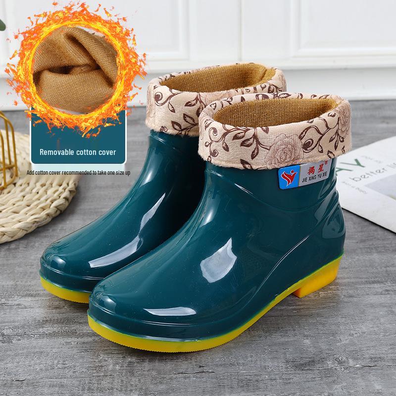 Damen Rutschfeste Verschleißfeste Niedrig Geschnittene Regenstiefel: Strapazierfähige Arbeitsgummischuhe für Küche, Autowäsche und nasse Umgebungen