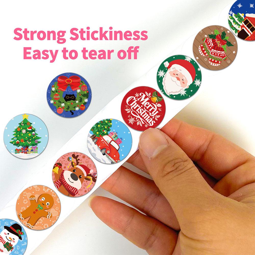 500 Sheets/Roll Christmas Cartoon Stickers for Journal, DIY Crafts, Phone Case & Notebook Decoration.