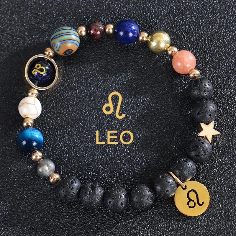 Eight major planets and twelve zodiac signs bracelet, frosted stone, bead bracelet, planets, Christmas gift, Stocking stuffers