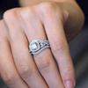 Huitan Trendy 3Pcs Set Rings for Women Full Bling Iced Out Cubic Zircon Statement Female Accessories Wedding Engagement JewelryGood Product