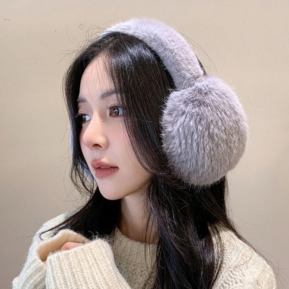 

Solid Color Imitation Fur Plush Earmuffs Ear Cap Foldable Ear Cover Soft Winter Earmuffs Men серый