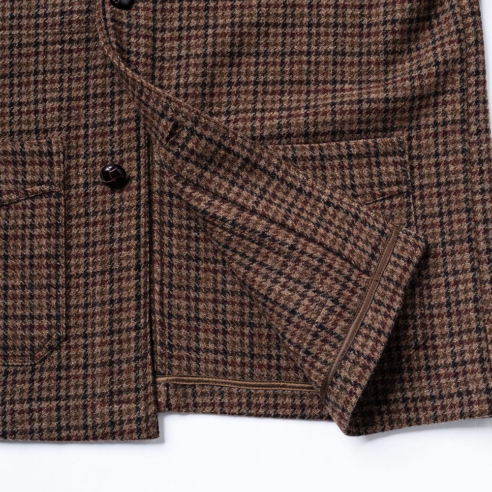 Edwardmax French Work Jacket Tweed 100% Wool Check