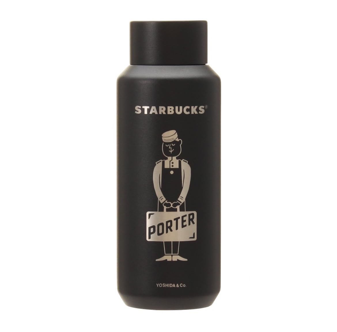 

Starbucks PORTER Recycled Stainless Steel Bottle, Matte Black, 355ml, Porter Collaboration, Black, 355ml