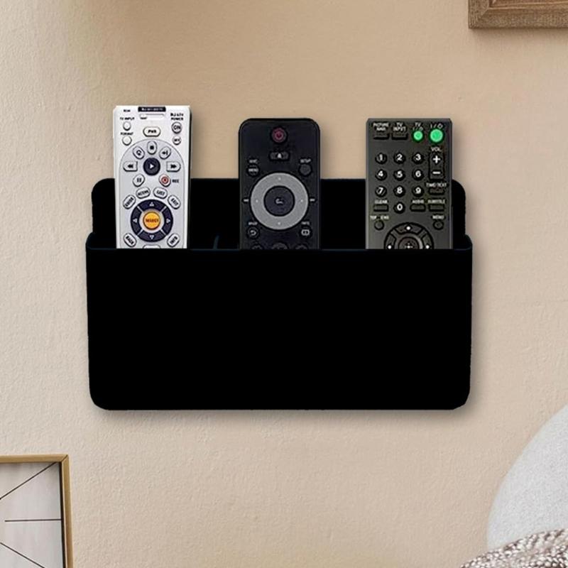 Plastic Remote Control Holder Wall Mount Storage Rack for Living Room Kitchen and Office Use Adjustable Divider Shelf