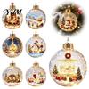 LED Hanging Christmas Decor 3D Animal Faux Crystal Ball Ornament, Lighted Acrylic Holiday Atmosphere Table with Hedgehog Penguin Panda, Tree Pendant,
