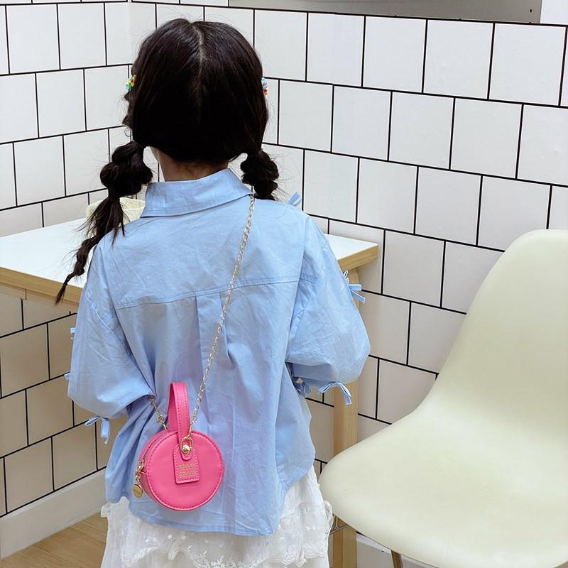 Children Color Solid Cartoon Crossbody Bag Cute Design Polyester Lining Girls