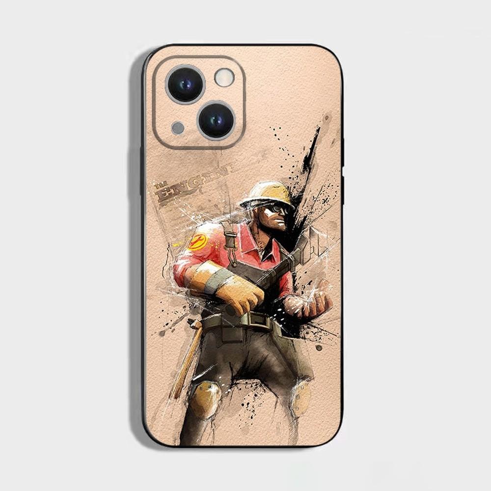 Team F-Fortress 2 Game 1 Phone Case For iPhone 16 15 Plus 14 13 Pro Max 12 Mini 11 X XS XR 7 8 8Plus Black Soft Phone Coque
