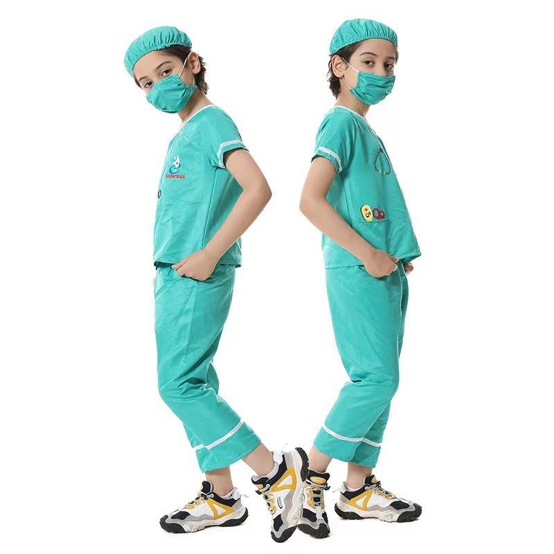 Halloween Little Doctor Costume Children Cosplay Costume Firefighter Police Engineer Nurse Doctor Costume