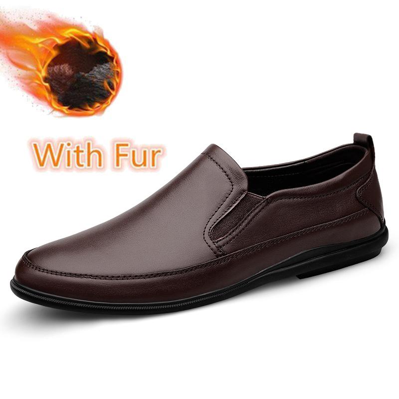 Fashion Genuine Leather Men Boat Shoes Breathable Mens Business Loafers Antiskid Casual Footwear Handmade Slip on Flats Simple Moccasins