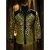 New Men's 11 Color 3D Grid Printed Shirt with High-Quality Patterns, Casual and Fashionable Long Sleeved