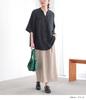 Oshare Walker Skipper Tops Blouse Sweat Casual Slimming Loose Fit Simple Elegant Stylish Commuter Office 12tn0gn n'OrLABEL [Sweat-Resistant Shirt]
