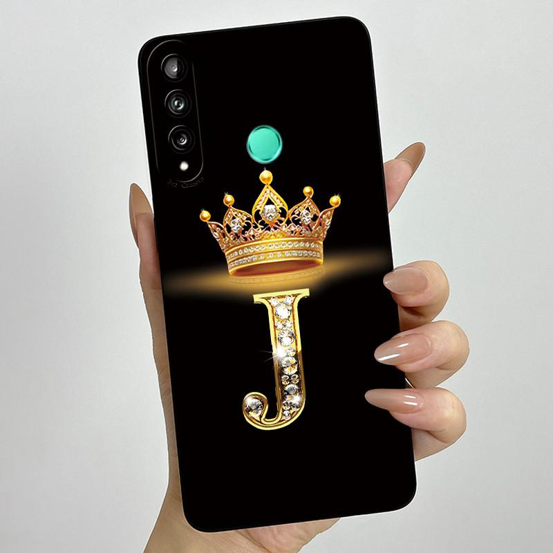 For Huawei Y7p P40 Lite E ART-L28 ART-L29 Fashion Initial Letter Couple Phone Case Y7P 2020 Soft Silicone TPU Protective Casing