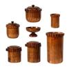 Zhishi Vintage Jujube Wood Condiment Set with Chopstick Holder