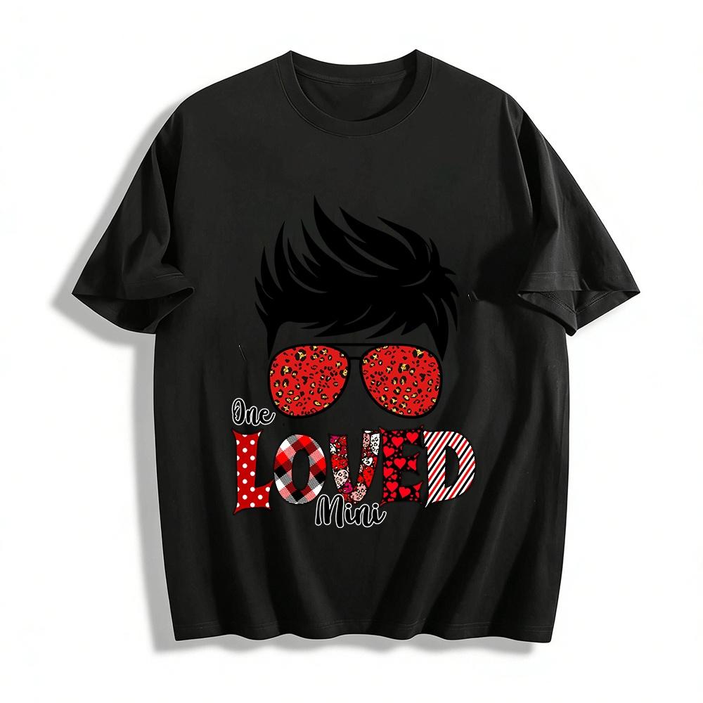 Valentine s Day Cool Leopard Print Sunglasses Boy Loved Mini Top Pure cotton T-shirt XXS