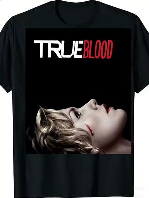 T-shirt Thème Nouvelle Série TV 2026 "True Blood" Motif Vampire Horreur Unisexe Coton Manches Courtes