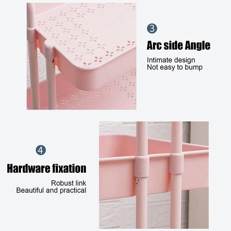 Rolling Cart With 4 Wheels Large Capacity Strong Load-Bearing Rolling Storage Cart With Handle Multifunctional Storage Shelves