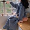 Women's Sweet and Cute Cartoon Pajamas Hooded One-piece Pajamas Loose Casual Coral Fleece Pajamas Flannel Home Clothes