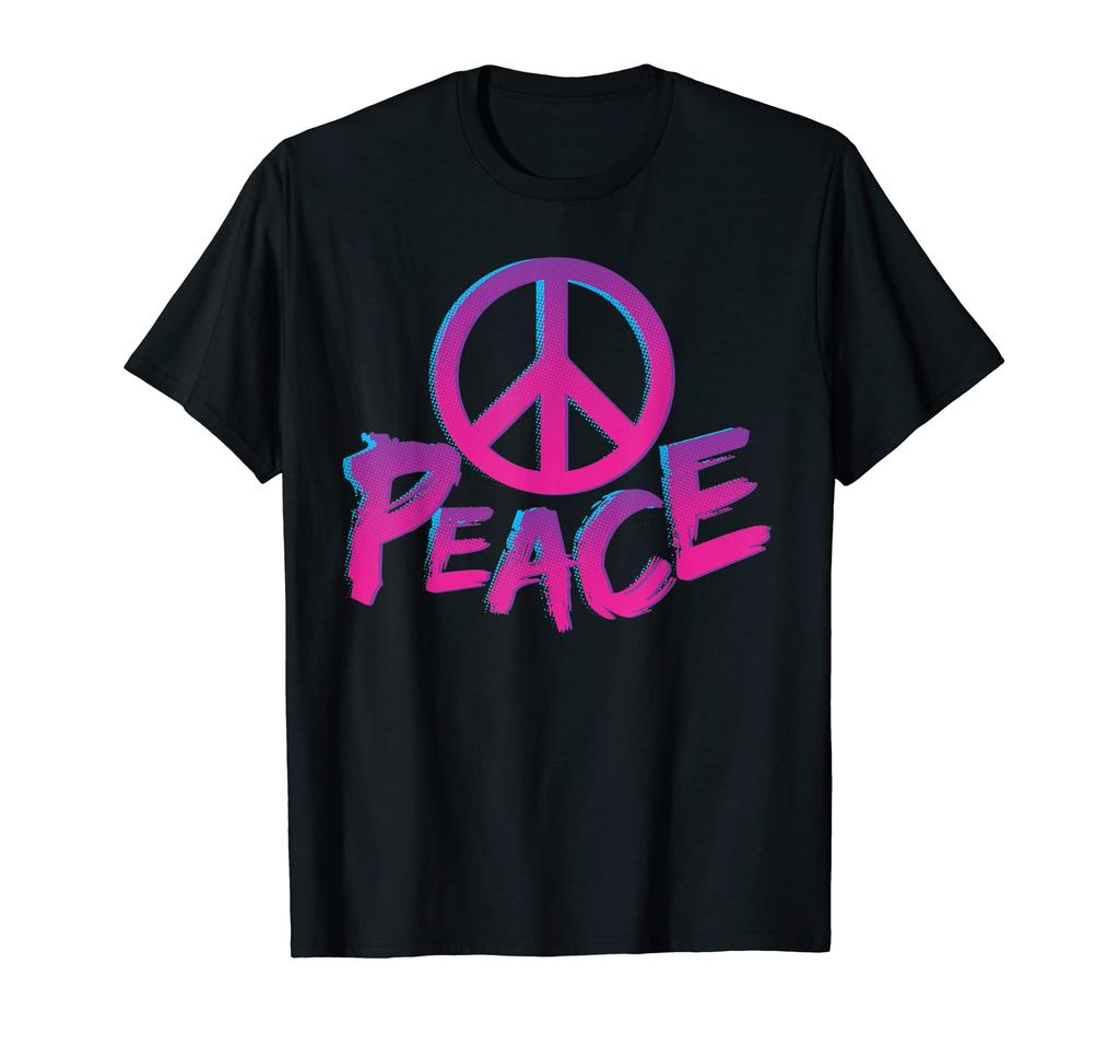 Světové znamení míru Retro Throwback Hippie fialové růžové dárkové tričko
