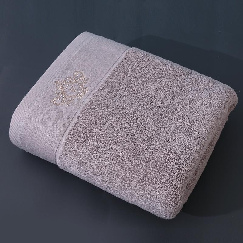 Pure Cotton Class A Soft Absorbent Embroidered Bath Towel - Luxurious, Thickened for Adults