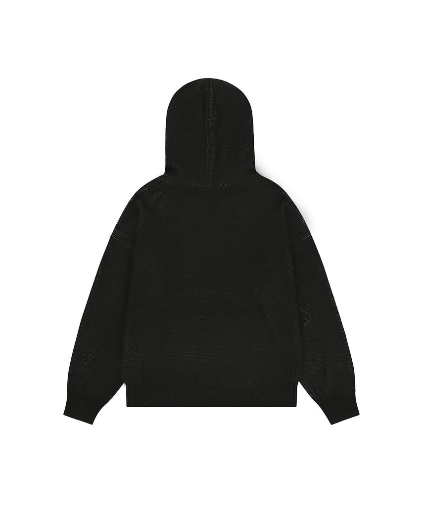 Opeunyadeu(Owai) Balloon Odolly Knit Hoodie - Black