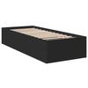 VidaXL Cadre de lit noir 100x200 cm bois d'ingénierie, meuble de chambre à coucher, sommier, lit à panneaux, lit, lit 3281050