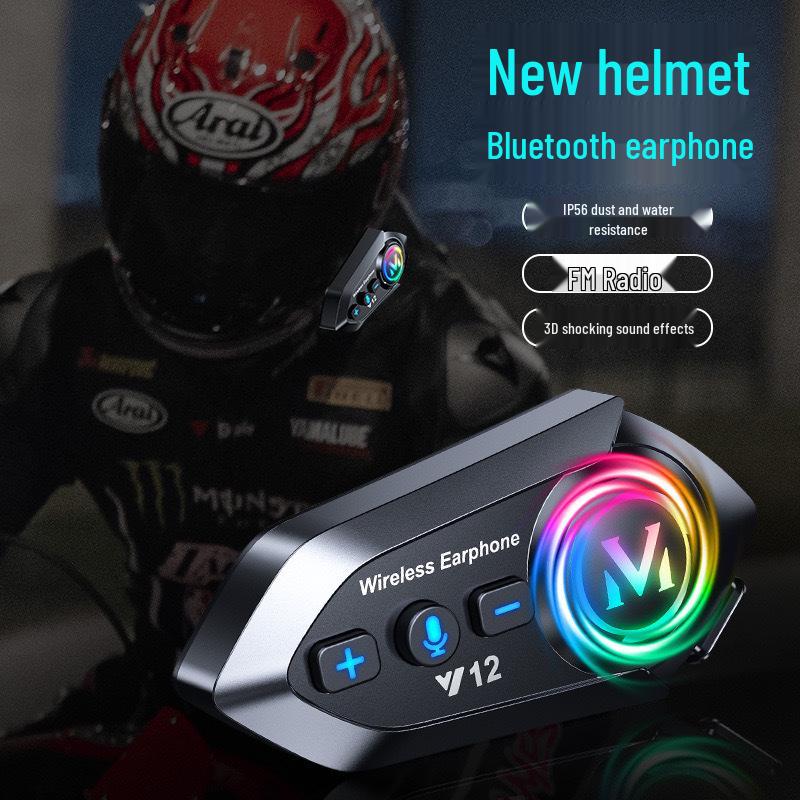 Smartes Wasserdichtes Bluetooth Helm Headset: Farbwechselnd, Frostschutzmittel, Lange Akkulaufzeit, Starker Bass