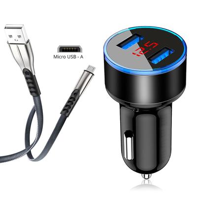 Chargeur de voiture avec câble Micro Usb, rapide, pour téléphone portable, pour Xiaomi Redmi Note 6 5 4 Pro 7a 6a 5a 4a 5x4x5 Plus F1, avec écran Lcd