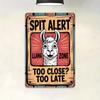 Funny Spitt Alert Llama Zone Metal Sign  HeavyDuty Tin Retro Farm Wall Decor with Spit Alert  Too Close Too Late Warnin