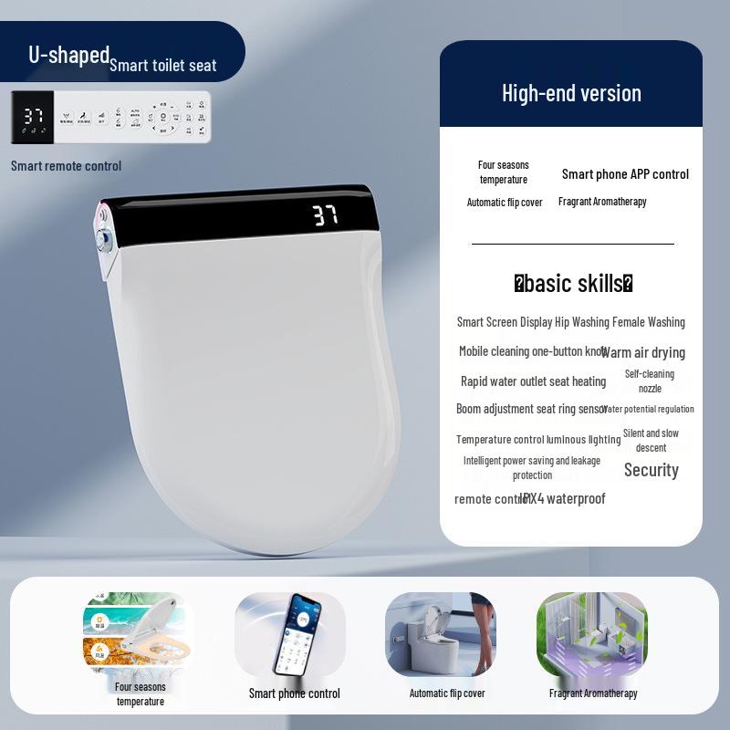 Smart Automatic UV Heated Toilet Seat Cover with Instant Heating & Temperature Control for Home Use