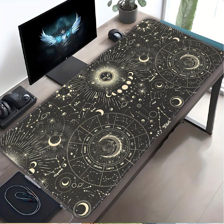 Mysterious Star And Moon Mouse Pad Keyboard Mouse Pad Computer Laptop Pad Game Console Pad Desk Accessories Office Pad Anti Slip