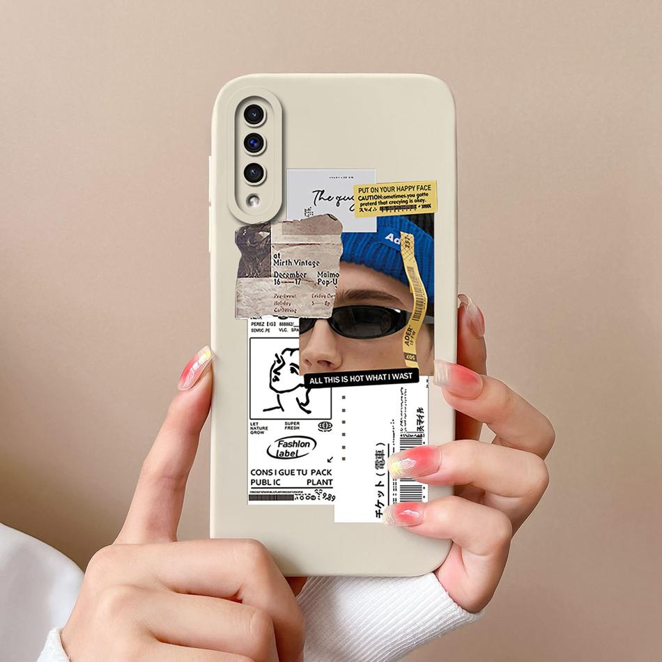 For Samsung Galaxy A50 A50S Phone Case Cartoon Liquid Silicone Full Coverage Anti Drop Shell For Samsung A 50 A50 S Bumper Funda