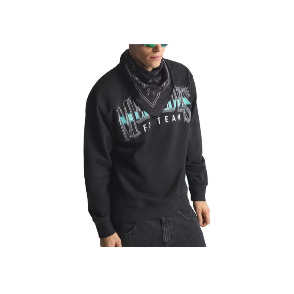 Adidas X Mercedes Collaboration AMG Petronas F1 Las Vegas Team Comfortable Soft Loose Fit Crew Neck Long Sleeve Sweatshirt Men sweatshirt KG4747