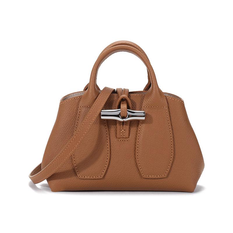

Longchamp Le Roseau 19 Bamboo Buckle Detachable Shoulder Strap Leather Big Bag Mini Women Handbags Brown 10057HPN016 Basic Set (Bag+Dust Bag)