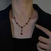 Medieval Vintage Rose Necklace Female French Retro Temperament High Sense Collarbone Chain Trendy Neck Chain Sweater Chain