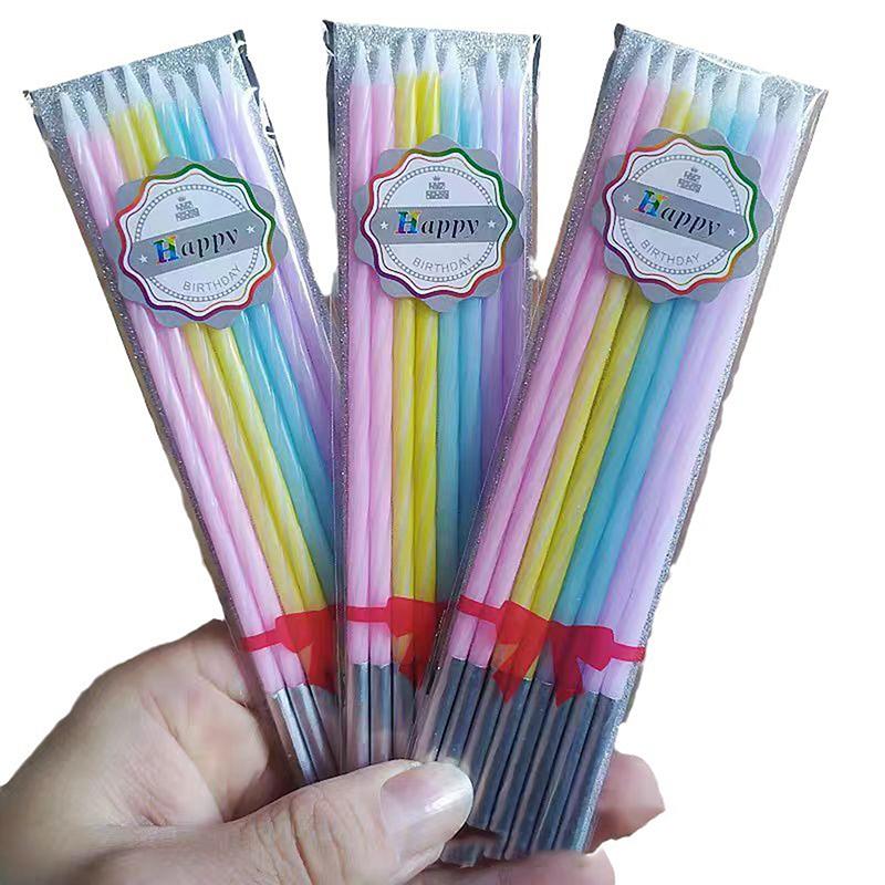 Multicolour Flame Candles 8Pcs/Pack Wedding Party Birthday Cake Candles Decoration Party Supplies For