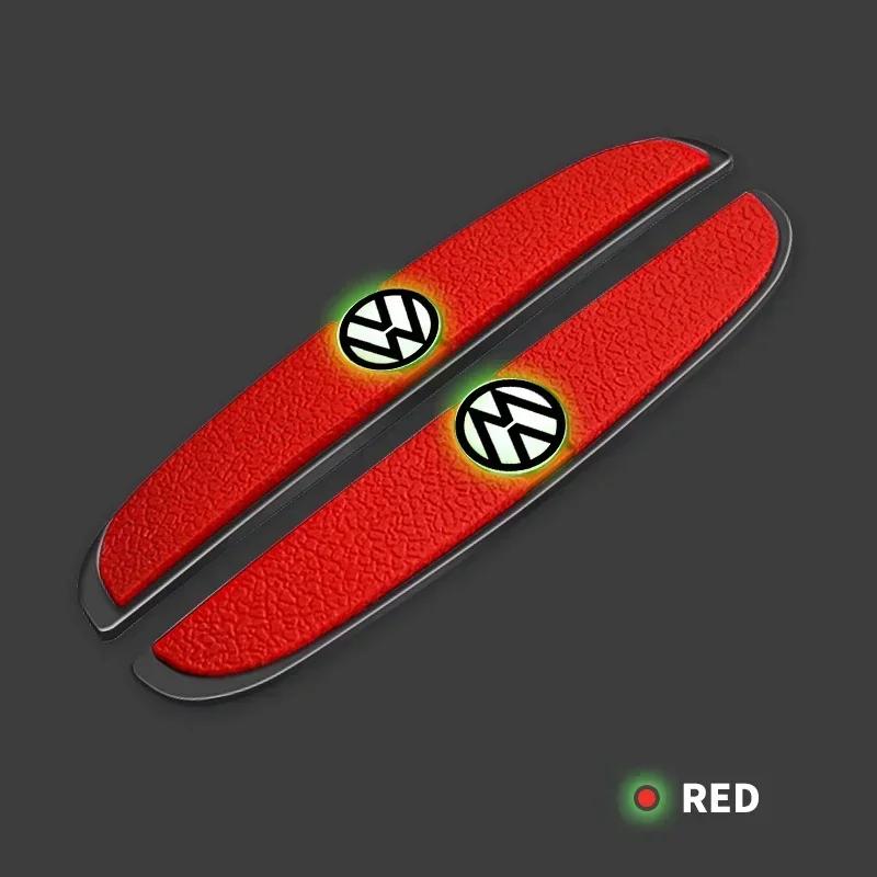 RFKNG1 4pcs Rubber Bumper Strip Car Door Anti-Collision Emblem Sticker For VW GTI Polo Golf Passat Tiguan Arteon Touareg Taigo Caddy