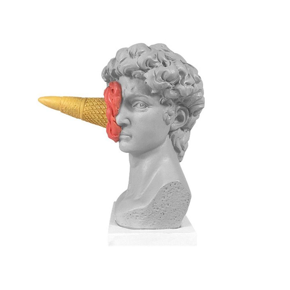 

David David Statue Western Character Smashed Face David Modern Ice Cream David Figurine Office червоний