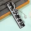 Piano Key Bookmark Bookmark, Stainless Steel Music Note Page Marker, Musical Decorative Elegant Book Accessory for Lovers, Black White Reading