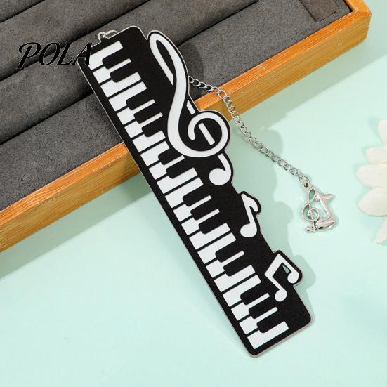 Piano Key Bookmark Bookmark, Stainless Steel Music Note Page Marker, Musical Decorative Elegant Book Accessory for Lovers, Black White Reading