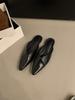 2025 Spring and Summer New Fashionable Pointed Toe Bag Head Slippers Single Shoes Retro Versatile Flat Half Slippers Sandals Women