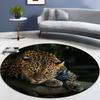 Leopard Tier Runder Teppich Wohnzimmer Kreis Teppich Haus Schlafzimmer Nachttisch Fußmatte Tierwelt Stuhlmatten Raumeingang Türvorleger