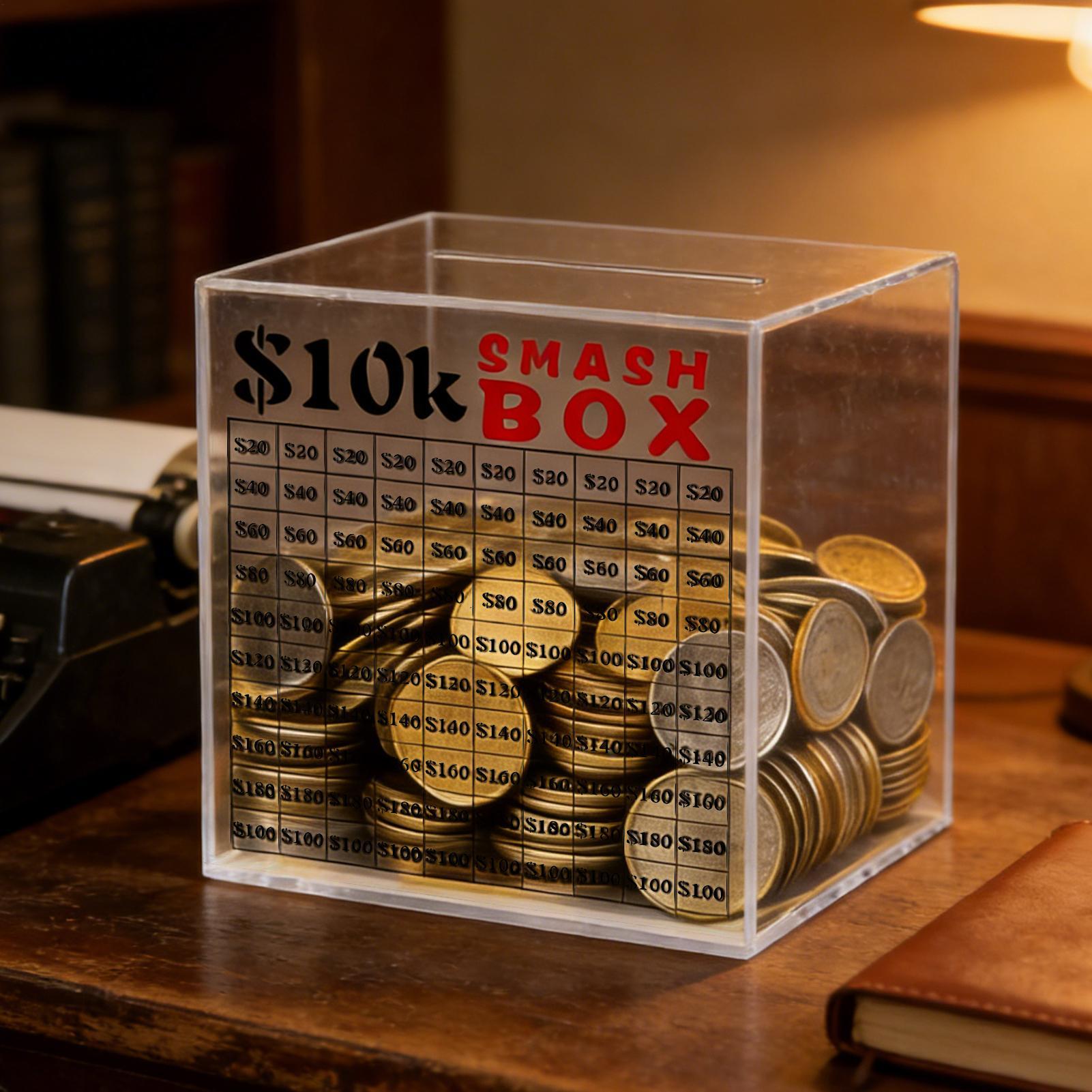 

10k Money Saving Challenge Clear Acrylic Money Box Piggy Bank Clear Acrylic Money Box With Counter Saving The Money Goal China Mainland