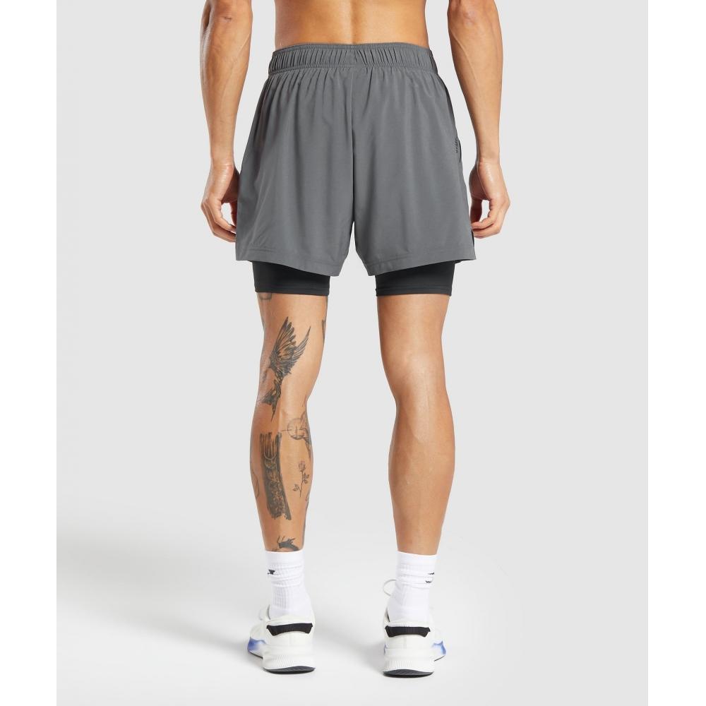 Gymshark Sport 5  2 In 1 Shorts Dark Grey Black A1b3j Gb7x