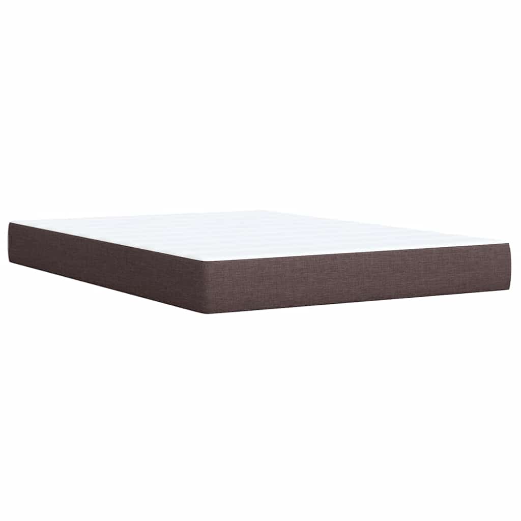 Box Spring Bed with Mattress Dark Brown 140 x 190 cm Fabric