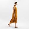 WEDNESDAY DELIGHT Wd_Lace Layered Linen Dress_Brown