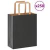 VidaXL Paper Bags 250 Pcs with Handles Black 18x8x22 Cm, Paper Bag, Paper Gift Bag, Paper Gift Bag, Bag 4101866