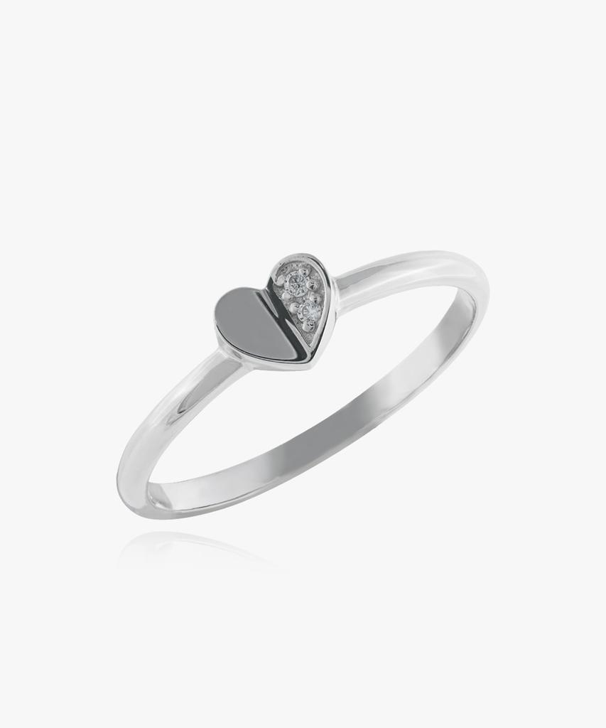 Helene Jewelry Silver 925 Half Heart Cubic Miss Ring (Type B)