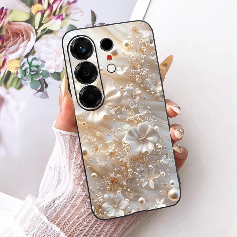 Flower Cartoon Fashion Design Phone Case For Tecno Camon 50 4G CN5 Camon50 Funda Soft Lisquid Silicone Shockproof Back Cover