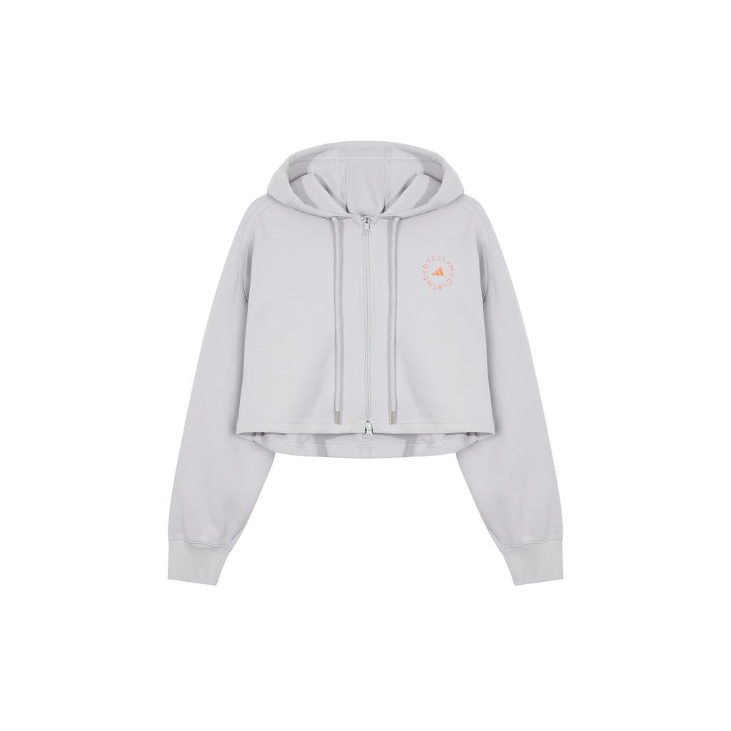 Adidas X Stella McCartney Co-Branded Solid Color Hooded Sports Jacket Women Outerwear Grey HA8961